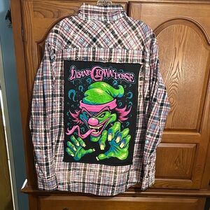 Insane Clown Posse upcycled bleached flannel tee One of a Kind